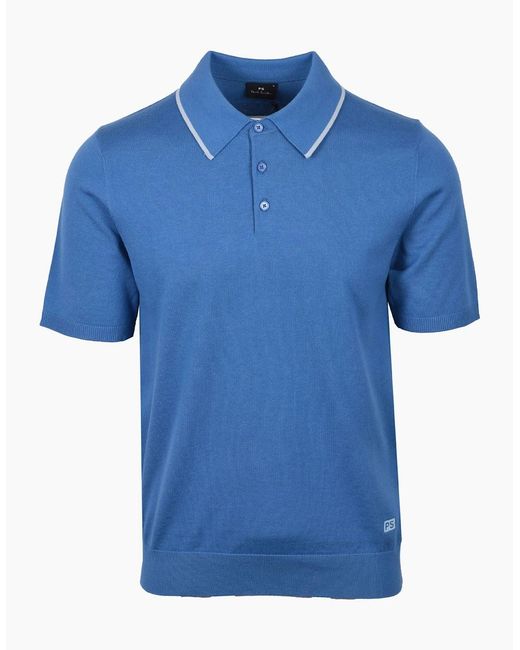 Paul Smith Blue Sweater Ss Polo for men