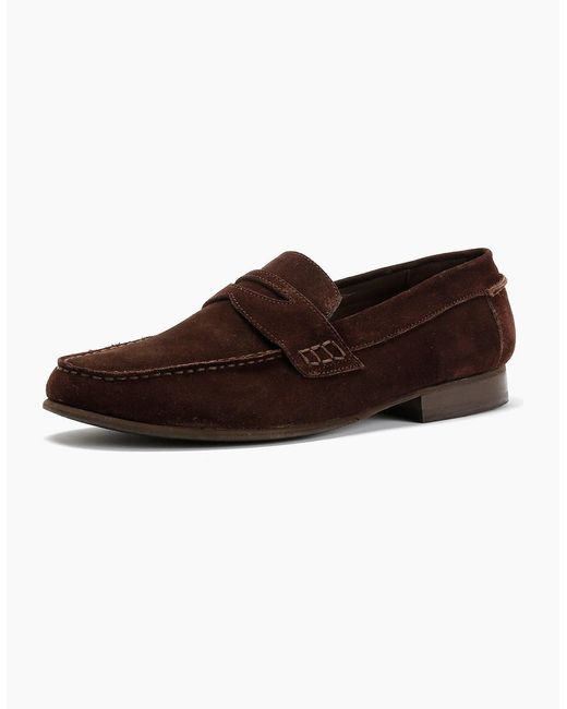Hudson Brown Argyle Suede Loafer for men
