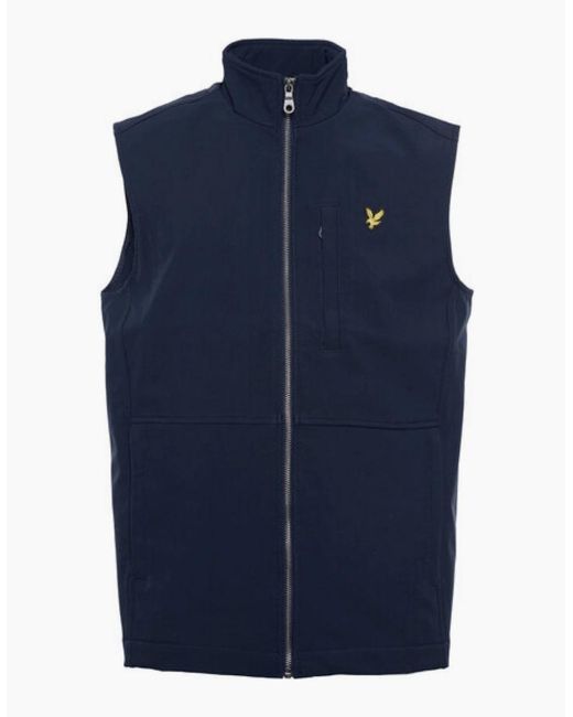 Lyle & Scott Blue Lyle & Scott Branded Logo Softshell Gilet Jacket for men