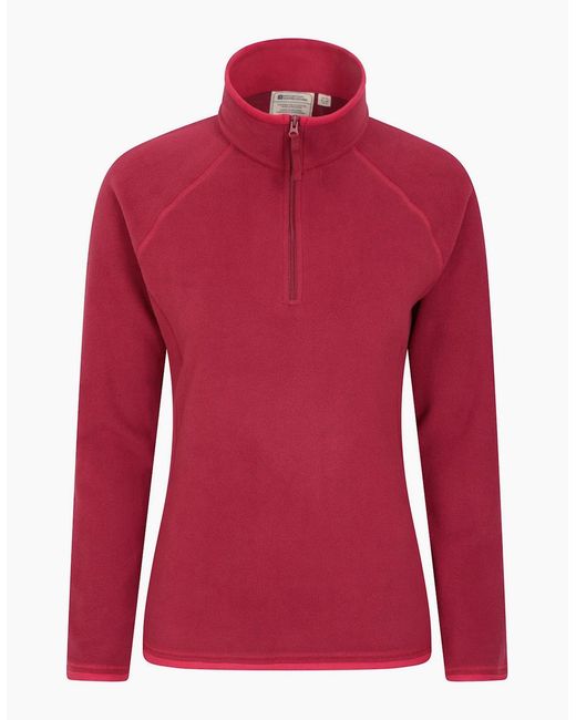 Mountain Warehouse Red Ladies Montana Half Zip Fleece Top