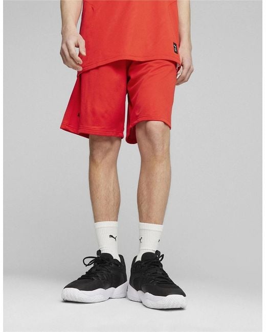 PUMA Red Hoops Team Practice Basketball Shorts for men