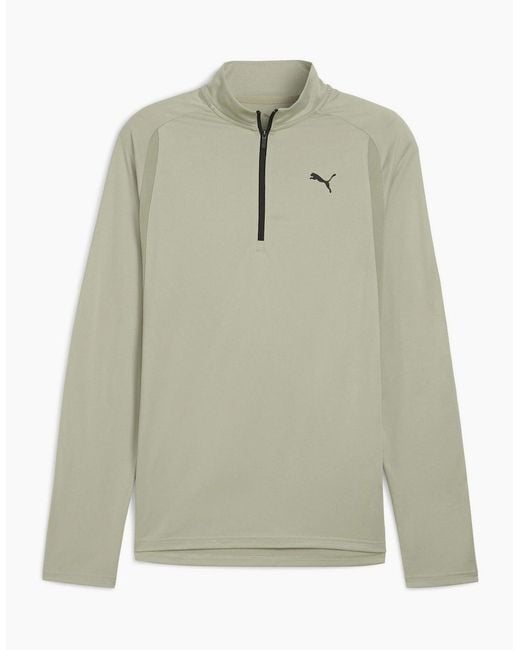 PUMA Green Tad Qz Long Sleeve Performance Gym Top