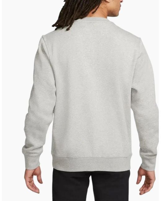 Nike Gray Cw6902 Fleece Sweatshirt Crew Neck Swoosh Park 20 Winter Pullover Top for men