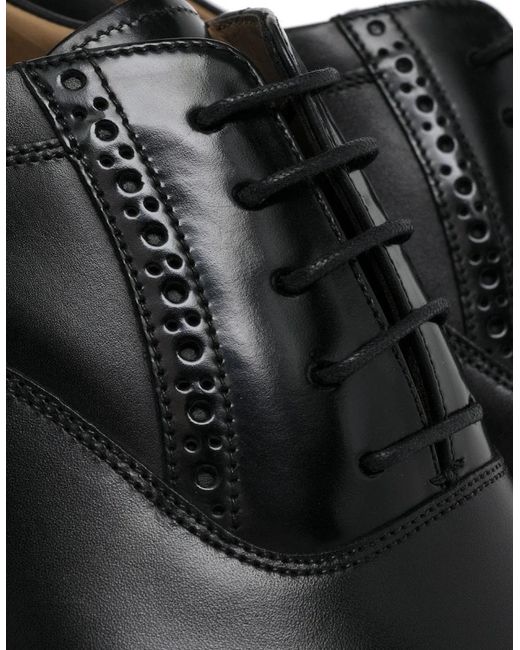 Loake Black Woodstock Lace Up Half Brogues for men