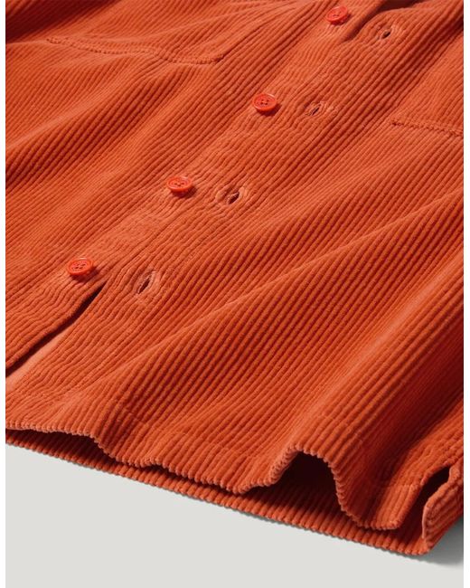 Belstaff Orange Ravine Corduroy Shirt Burnt for men