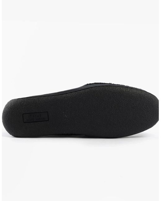Polo Ralph Lauren Black Brenan Slippers Washed Twill for men