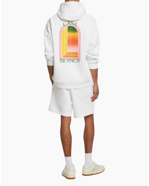 Casablanca White Gradient Arch Logo Hoodie for men