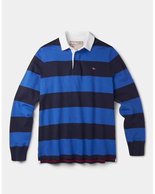 aubi Blue Irnham Rugby Shirt for men