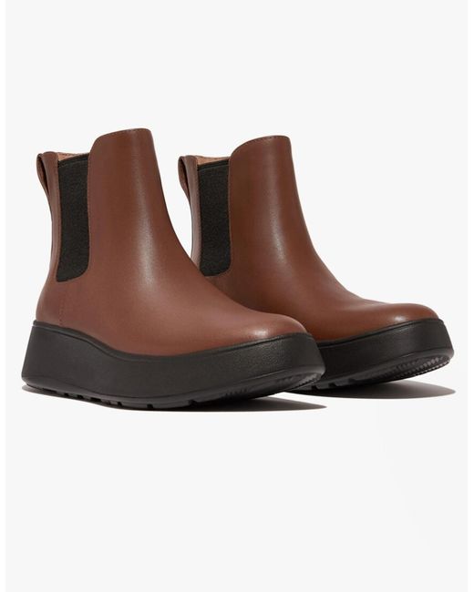 Fitflop Brown F-Mode Flatform Chelsea Boots Rich
