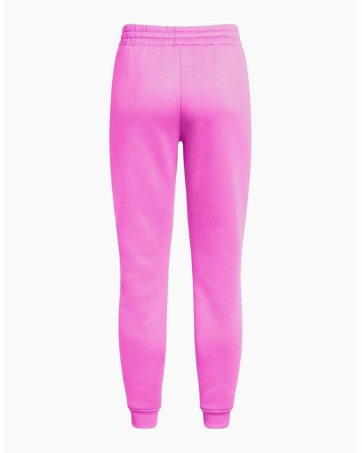 Under Armour Pink Fleece Joggers With Ribbed Cuff