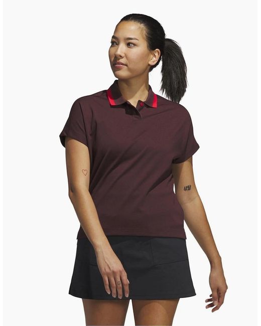 Adidas Purple Collared Neck Short Sleeve Polo Shirt