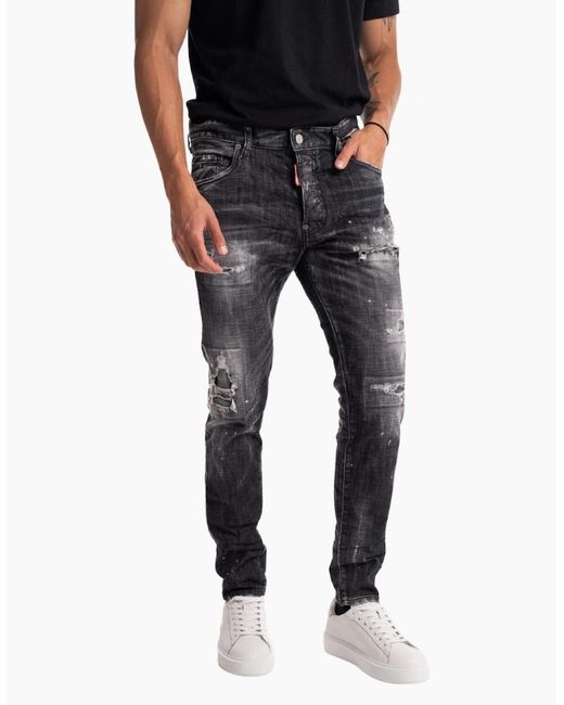 DSquared² Blue Rocky Mountains Wash Skater Jeans for men