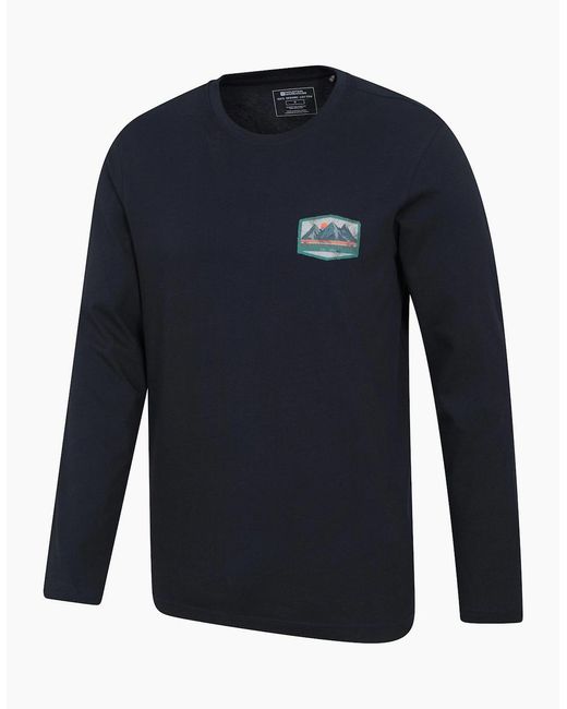 Mountain Warehouse Blue Badge Organic Long-Sleeved Top for men