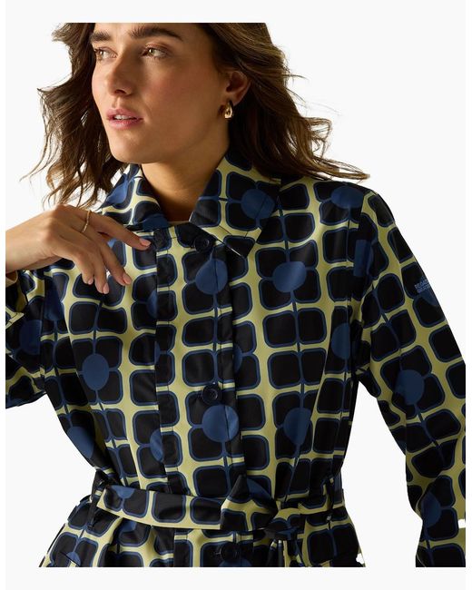 Regatta Blue Ladies Orla Kiely Waterproof Trench Coat