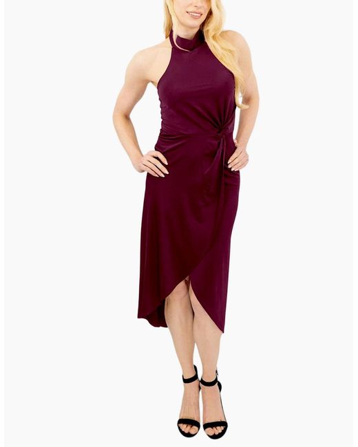 Ted Baker Red Halter Neck Midi Dress Evening Cocktail Elegant Party Ball Gown
