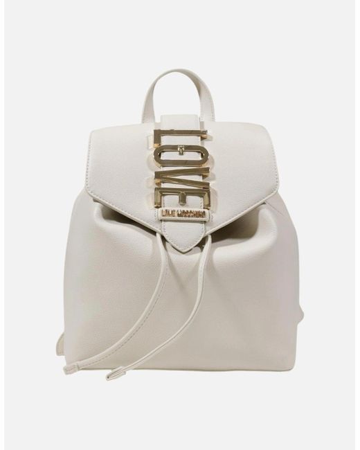 Love Moschino White Rucksack With Inside Pockets
