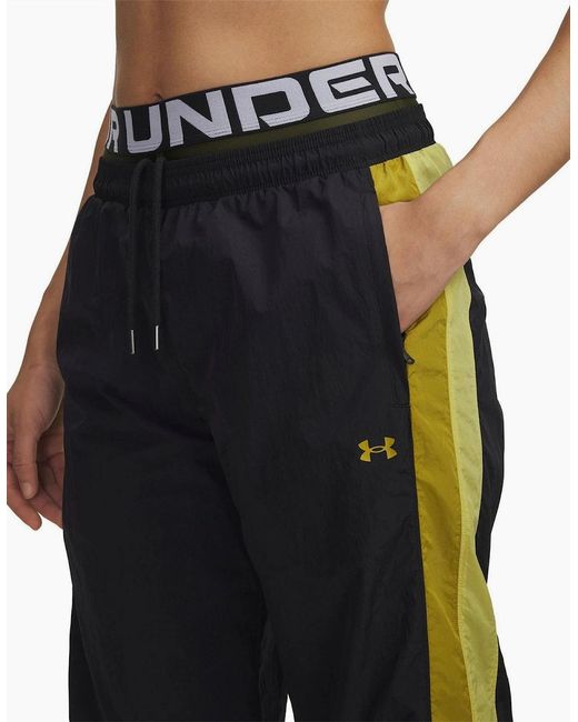 Under Armour Black Icon Crinkle Tracksuit Bottoms