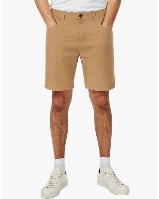 Ted Baker White Bactonn Five Pocket Tan Shorts for men