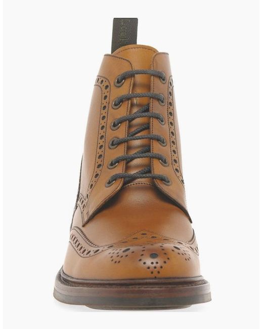Loake Brown Bedale Lace Up Brogue Boots for men