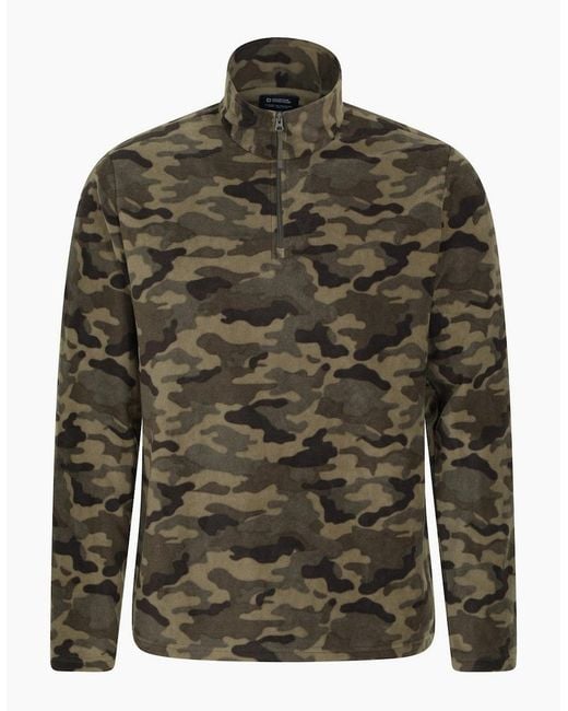 Mountain Warehouse Green Camber Ii Half Zip Fleece Top for men