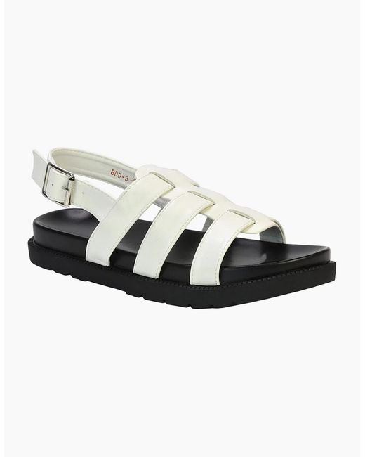 XY London White Ladies Strappy Platform Sandals