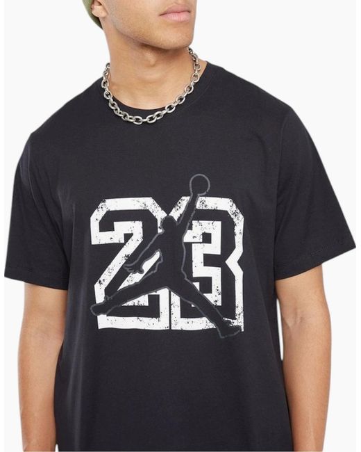 Nike Blue Fb7394 T Shirts Air Jordan Flight Essential Crew Neck Cotton Tee New for men