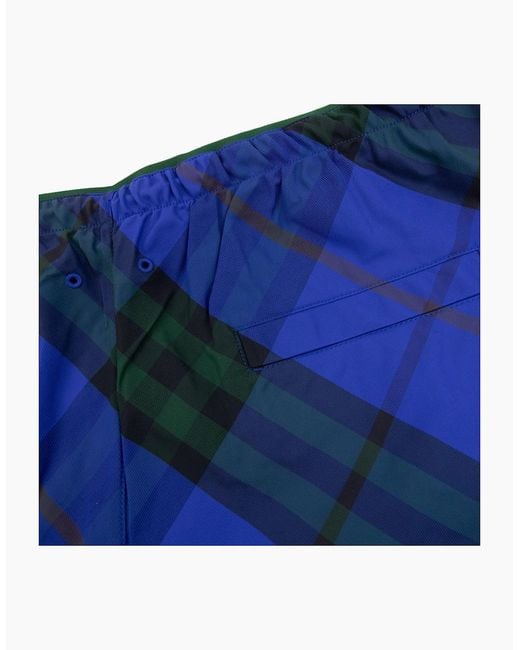 Burberry Blue Check Swim Shorts for men