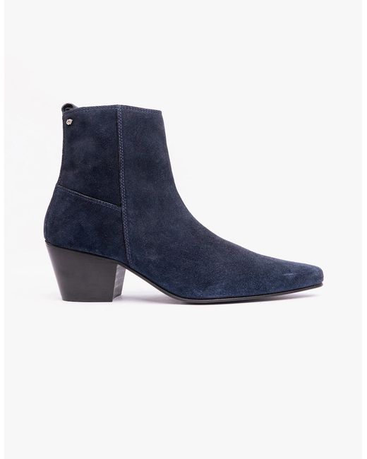 Club Cubano Blue Lennon Cuban Heel Boots Suede for men