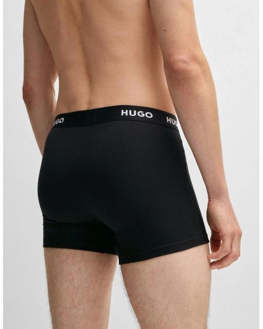 Boss Black Hugo Three-Pack Of Stretch-Cotton Boxer Briefs With Logo Waistbands for men