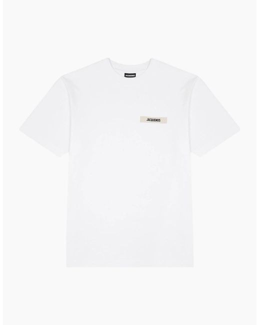 Jacquemus White The Gros Grain Logo T Shirt for men