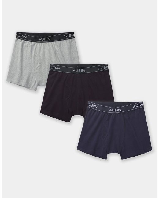 aubi Blue Fen Boxer 3 Pack for men