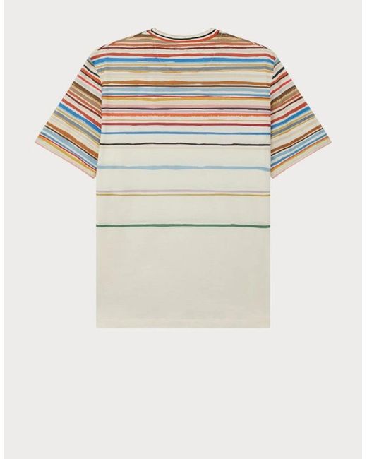 Paul Smith White Cairo Stripe T-Shirt 04 Ivory for men