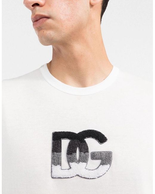 Dolce & Gabbana White Logo Patch T-Shirt for men