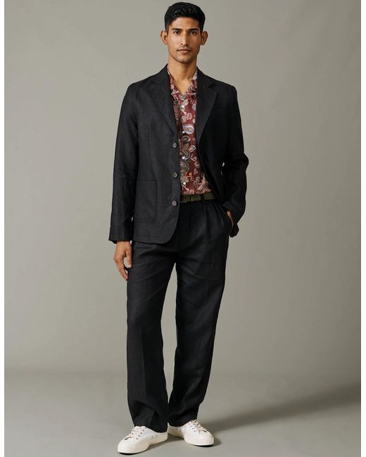 aubi Gray Belvedere Relaxed Linen Jacket for men