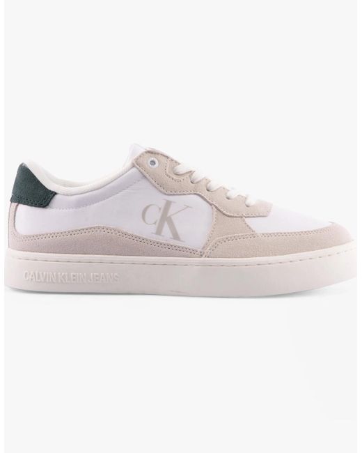 Calvin Klein White Classic Cupsole Icon Trainers Bright/ Palm for men