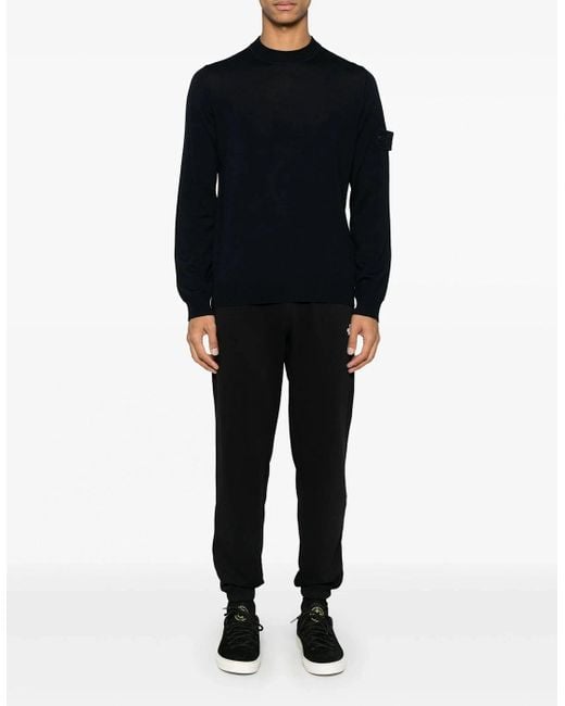Stone Island Black Ghost Compass Badge Sweater for men