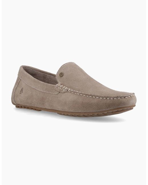 Hush Puppies Gray Ralph Suede Leather Taupe Loafers for men