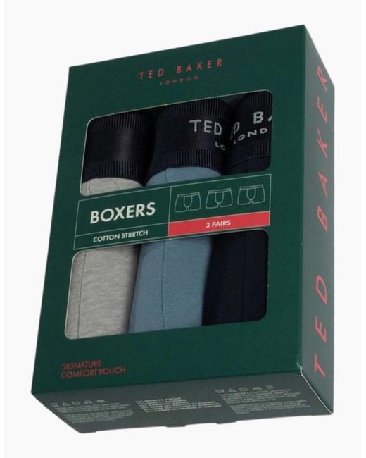 Ted Baker Gray 3-Pack Coloured Boxer Briefs for men