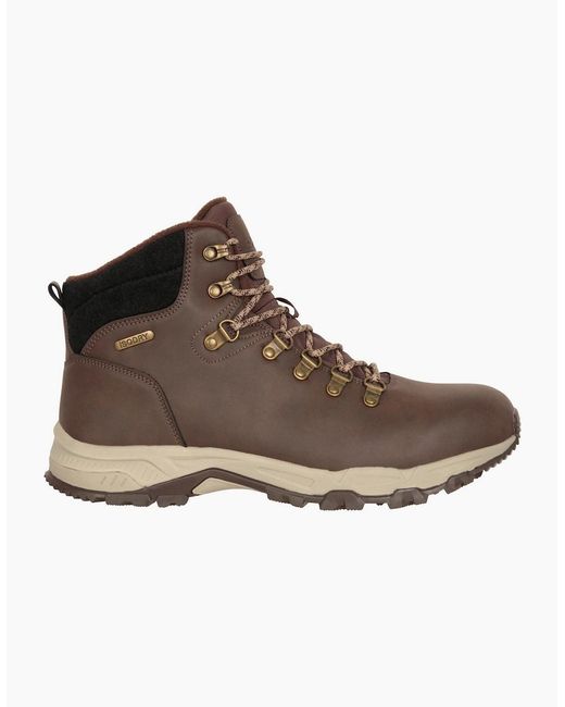 Mountain Warehouse Brown Conway Leather Waterproof Boots for men