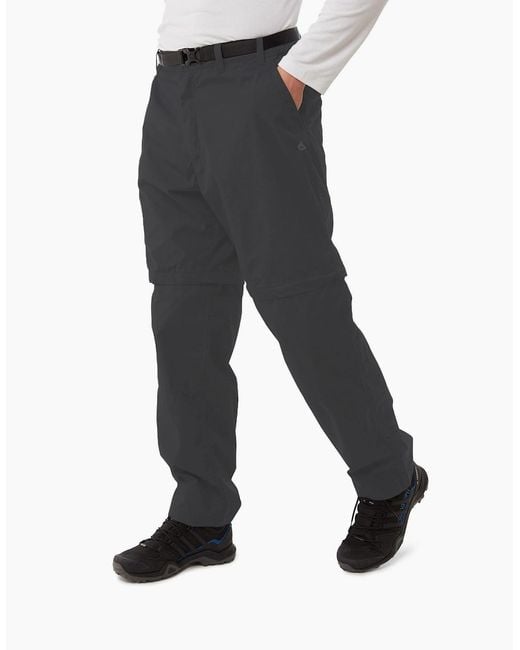 Craghoppers Gray Expert Kiwi Tailored Cargo Trousers for men