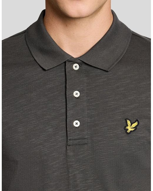 Lyle & Scott Gray Fine Cotton Slub Polo Shirt for men