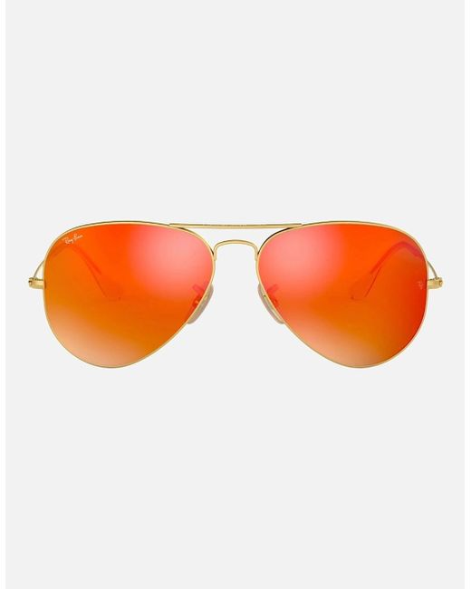 Ray-Ban Orange Aviator Flash Lens Sunglasses for men