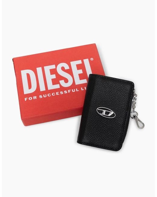 DIESEL Black L Zip Keyring for men