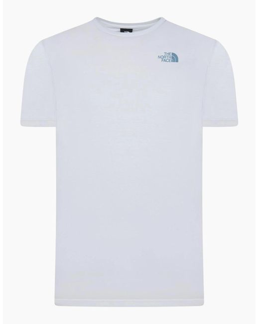 The North Face Blue T Shirts Box Exploration Crew Neck Graphic Print Summer Tee for men