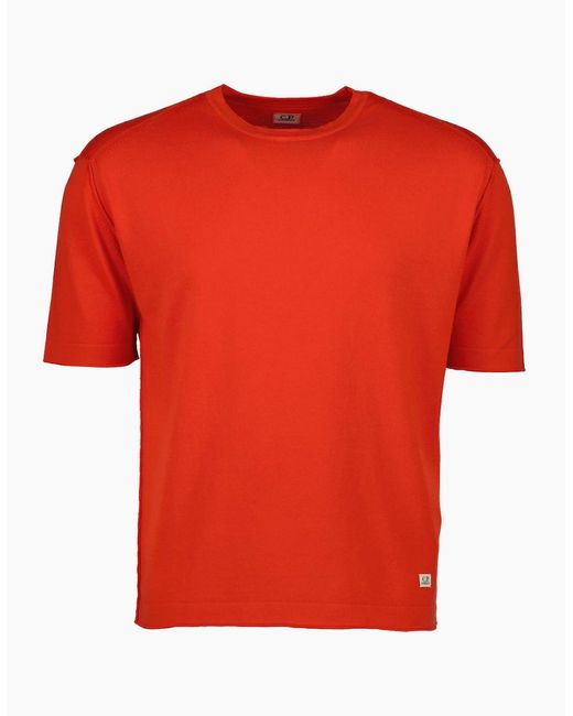 C P Company Red Sea Island Knitted T-Shirt for men