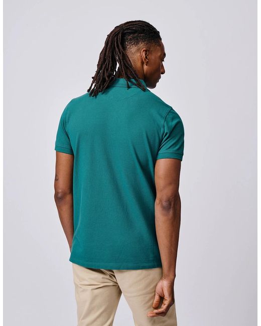 aubi Green Oliver Pique Polo for men