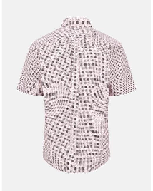 Fynch-Hatton Pink Minimal Print Short Sleeved Shirt Magnolia for men