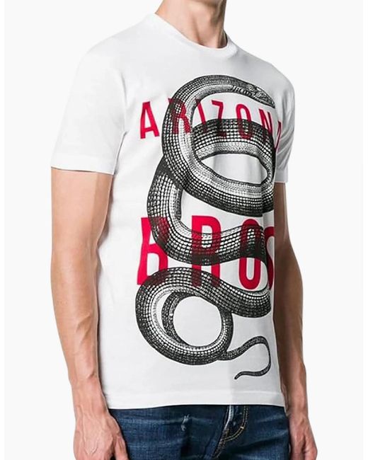 DSquared² White Arizona Snake T-Shirt for men