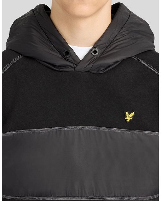 Lyle & Scott Black Contrast Panel Hoodie for men