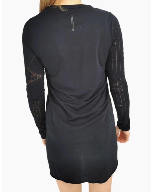 DIESEL Black T Charl Dress Round Neck Short Dress Long Sleeves Relaxed Fit Tops
